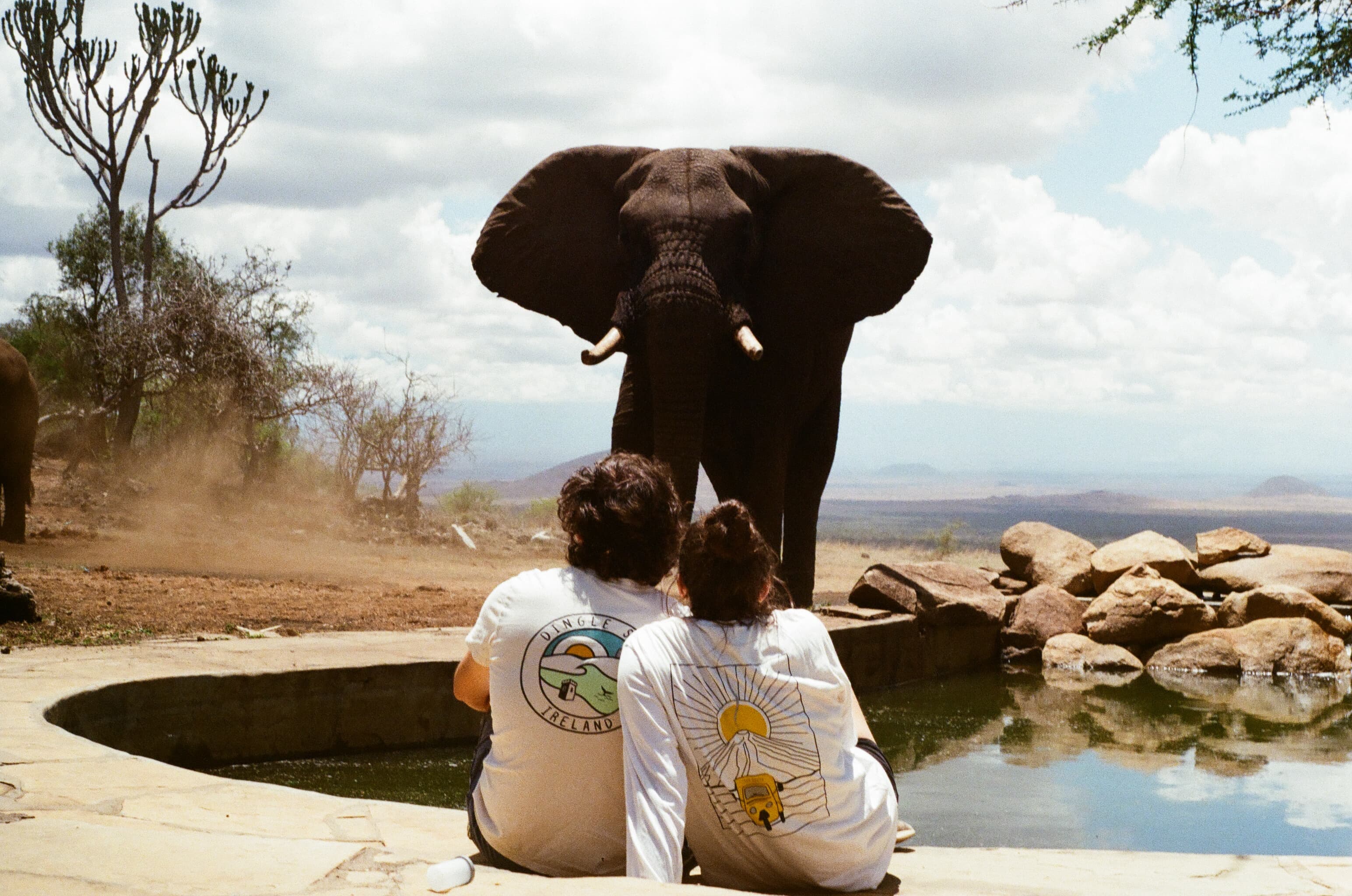 Megan & Harry with an elephant